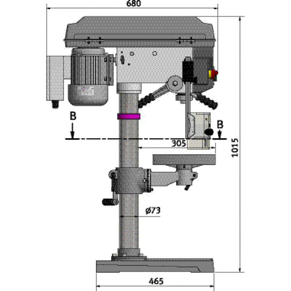 Tischbohrmaschine Optimum OPTIdrill D 23Pro (400 V) Aktions Set - inkl. BMP100, 400V, max.25mm, 750W