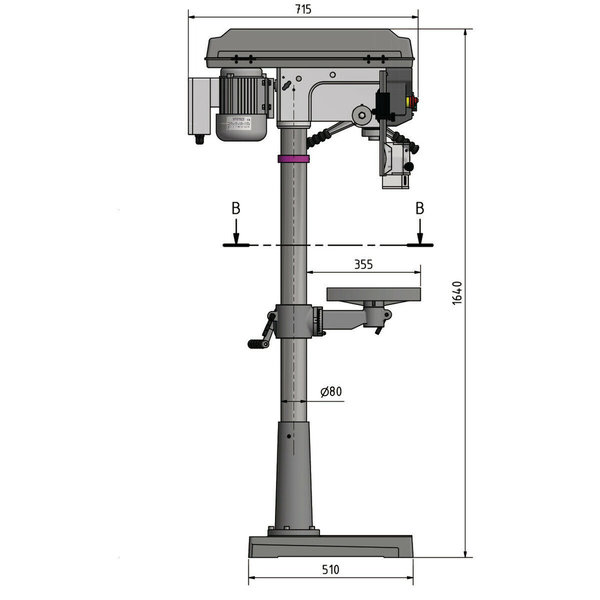 Ständerbohrmaschine Säulenbohrmaschine Keilriemenantrieb Optidrill D26PRO + BME130