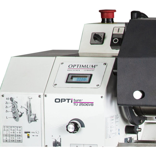 Leitspindeldrehmaschine Optimum OPTIturn TU 2506VB - Drehzahlregelung elektronisch regelbar