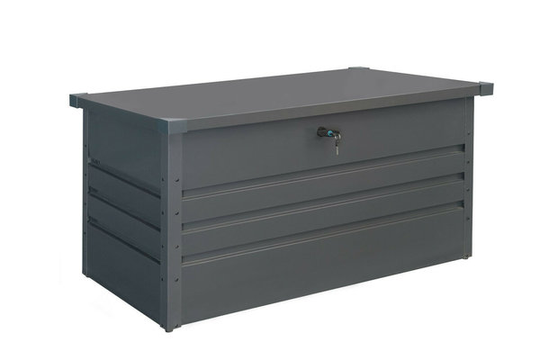 300L Aufbewahrungsbox Gartenbox aus Metall Kissenbox Auflagenbox Anthrazit abschließbar GB300A